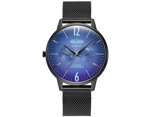 Welder Slim Watch 42 Mesh schwarz, blaues Glas