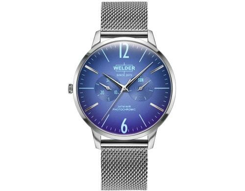 Welder Slim Watch 42 Mesh silber, blaues Glas