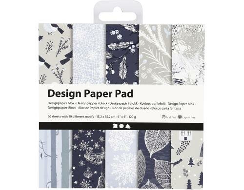 Creativ Company Design-Papier Weihnachten 50 Blatt, 15.2 x 15.2 cm, 120 g