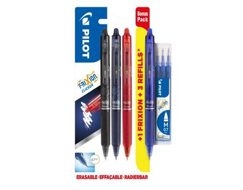 Pilot FriXion Clicker Promo 3 Stifte+ 1 Stift gratis + 3 Minen gratis