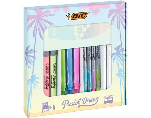 Bic Gel-ocity Quick Dry Gelstift Pastel 0.7mm, assortiert, Geschenkbox à 16 Stifte