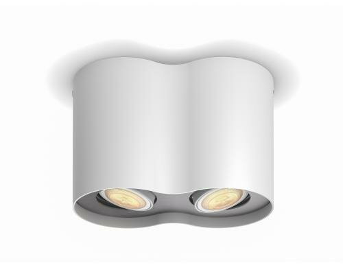 Philips Hue 2er Spot Pillar WS DLC 2x5.5W, 2x350lm, 2200-6500K, Dimmer Sw, BT