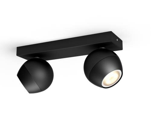 Philips Hue 2er Spot Buckram BK DLC 2x5.5W, 2x350lm, 2200-6500K, Dimmer Sw, BT