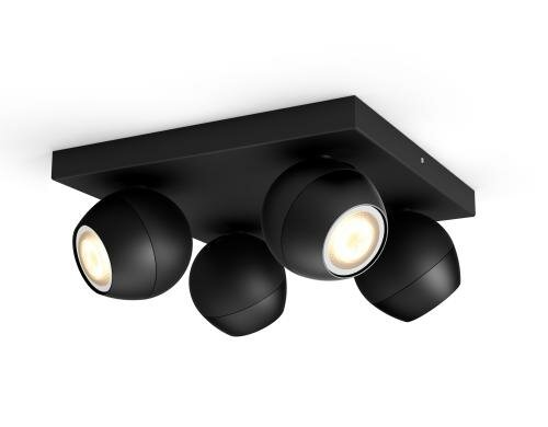 Philips Hue 4er Spot Buckram BK DLC 4x5.5W, 4x350lm, 2200-6500K, Dimmer Sw, BT
