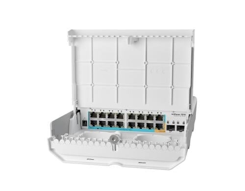 MikroTik CRS318-1Fi-15Fr-2S-OUT Switch Input/Output POE, 16x LAN 10/100, 2x SFP,