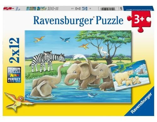 Puzzle Tierkinder aus aller Welt 2x12 Teile
