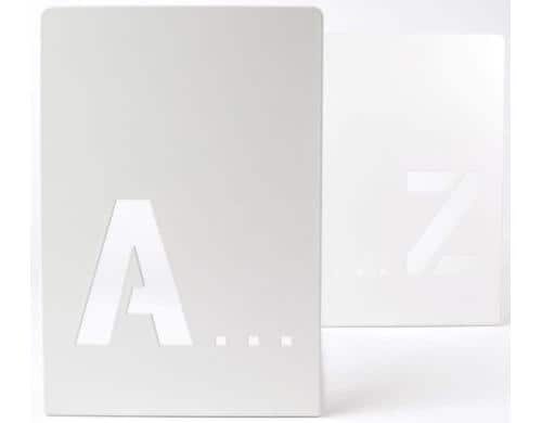 Trendform Buchstützen A-Z 2er Set weiss