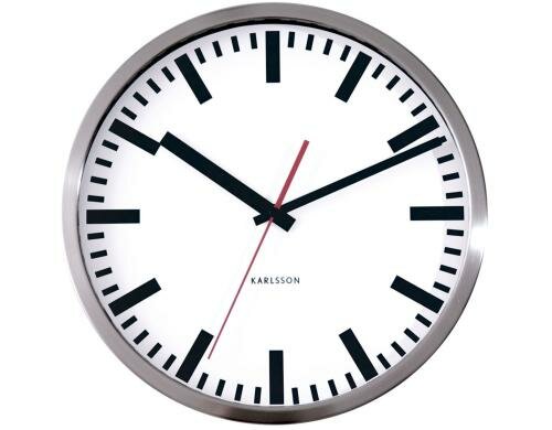 KARLSSON Wanduhr Bahnhof, Stahl D: 29 cm, Exkl. 1 AA Batterie