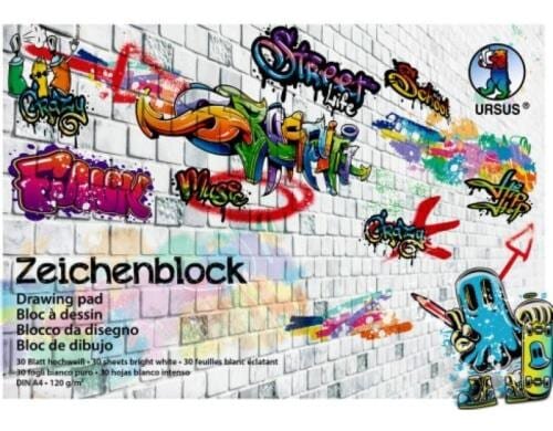 URSUS Zeichenblock Street A3 30 Blatt, 120g, weiss