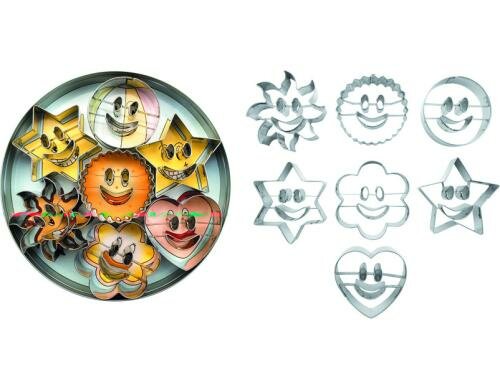 Ibili Ausstechformen Set Smiley verzinnt, 7 Stück