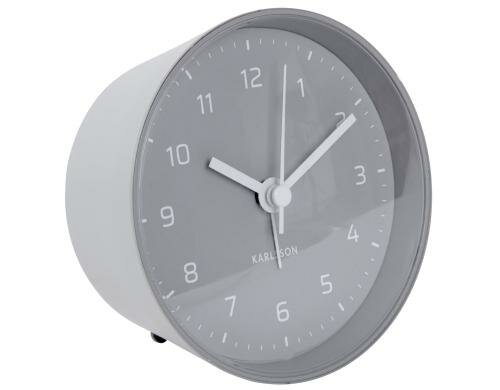 KARLSSON Wecker Cone, Hellgrau, D: 10 cm T: 5 cm, Exkl. 1 xAA Batterien, geräuschlos