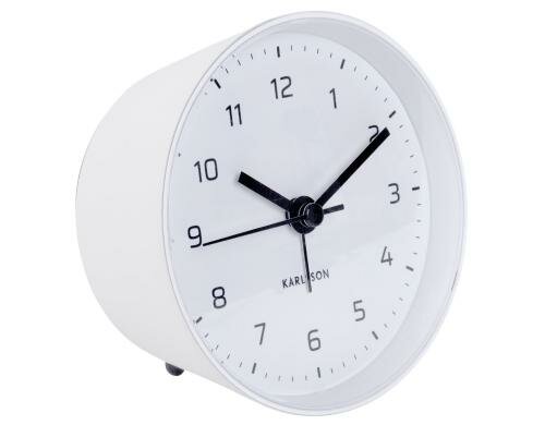 KARLSSON Wecker Cone, Weiss, D: 10 cm T: 5 cm, Exkl. 1 xAA Batterien, geräuschlos