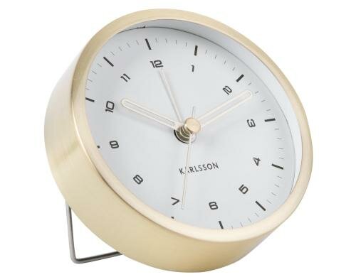 KARLSSON Wecker Tinge, Gold - Weiss D: 9 cm, Exkl. 1 xAA Batterien, geräuschlos