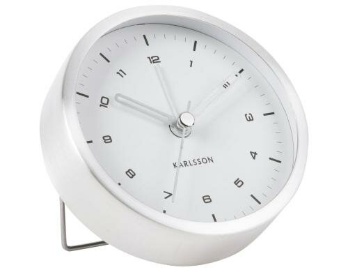 KARLSSON Wecker Tinge, Stahl - Weiss D: 9 cm, Exkl. 1 xAA Batterien, geräuschlos
