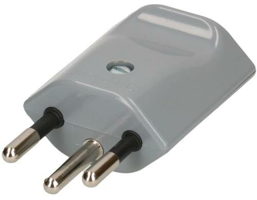 Stecker Typ 12, L+N+PE, 10 A, 250 V, grau