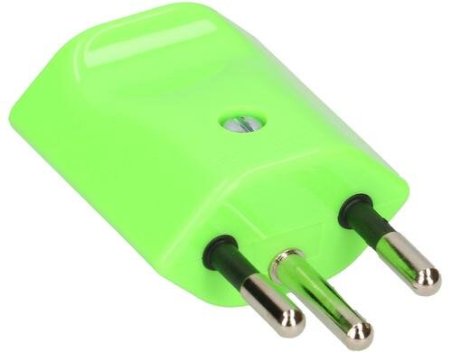 Stecker Typ 12, L+N+PE, 10 A, 250 V, grün