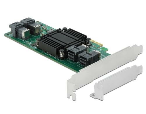 DeLock PCIe-x8 Karte für 4x U.2 SSDs 4x SFF-8643, U.2 NVMe, inkl Low Profile