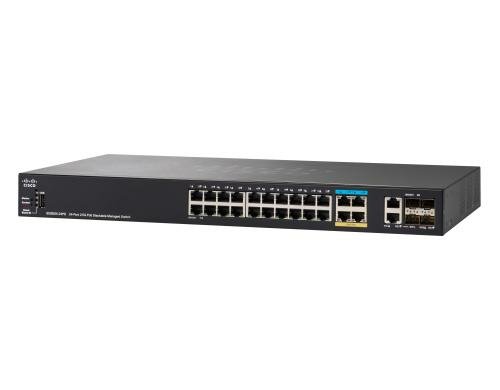 Cisco SG350X-24PD: 24Port stack man. Switch 20xGE,4x2.5GE,PoE+ (375W), 4xSFP+/RJ45 10GE