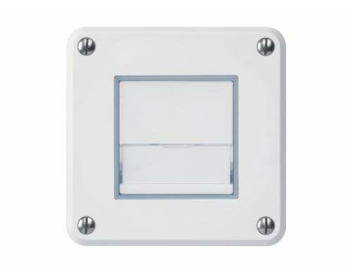 Hager Robusto Sonnerietaster, NUP weiss, Komplettset mit Rahmen