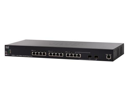Cisco SX350X-12: 12 Port 10GE Switch Stack. managed, 12x10GE, 2xSFP+/10GE Combo