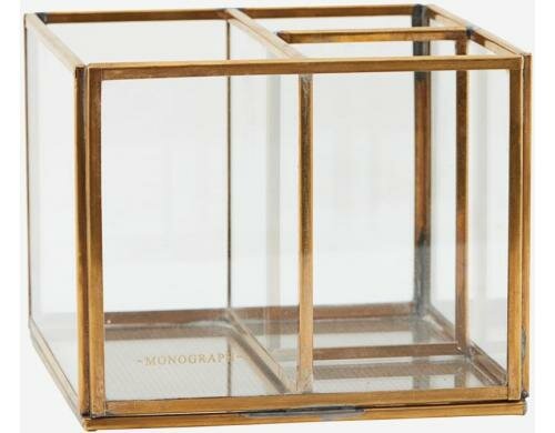 Monograph Stifteköcher Messing 13x13x10cm