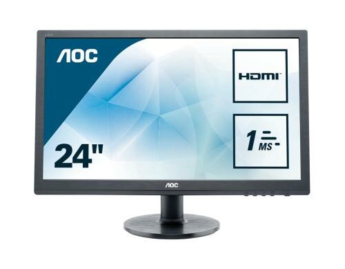 AOC 24 e2460Sh, 1920x1080 VGA, DVI, HDMI, Lautsprecher, schwarz