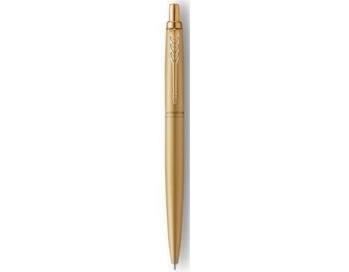 Parker Kugelschreiber Jotter XL Monochrom Premium Gelbgold, Mine: M, blau