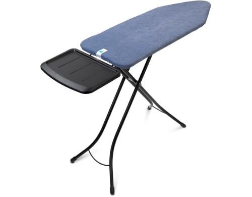 Brabantia Bügeltisch Denim Blue mit Dampfstationsablage Solide, 124 x 45