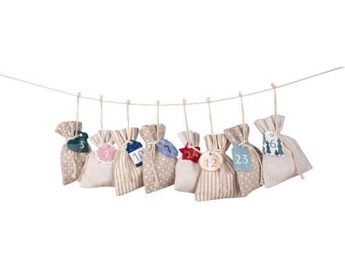 Folia Adventskalender-Set Basic 24 Beutel Baumwolle/Polyester, 10 x 13 cm