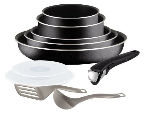 Tefal Pfannenset Ingenio Essential Set 10 teilig, schwarz
