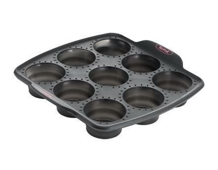 Tefal Silikonbackform Crispy Bake Muffin 9 Stück, komprimierbar