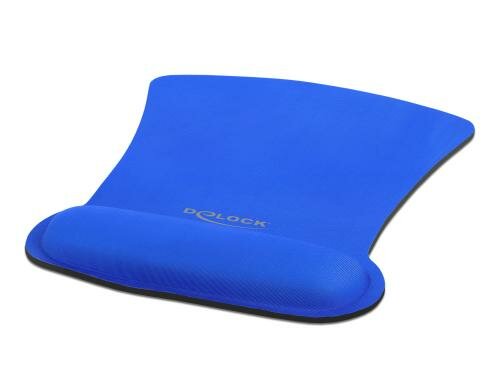 Delock ergonomisches Mauspad mit Handballenauflage, blau