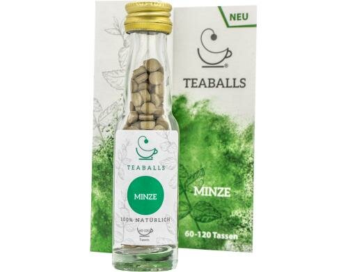 Glasflasche Minze Teaballs 240 Stück