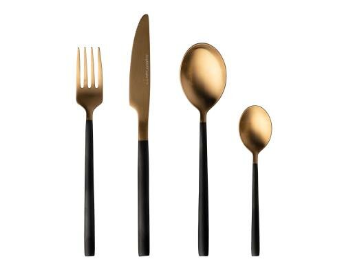 BergHOFF Besteck-Set 4-teilig, schwarz/gold Edelstahl, GEM Tableware