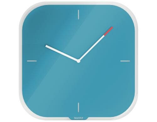 Leitz Cosy Wanduhr aus Glas blau