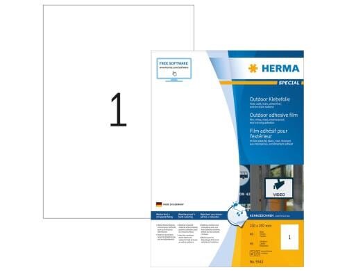 Herma Wetterf. Outdoor-Folienetiketten 9543 40 Etiketten, A4, 40 Blatt, 210 x 297 mm