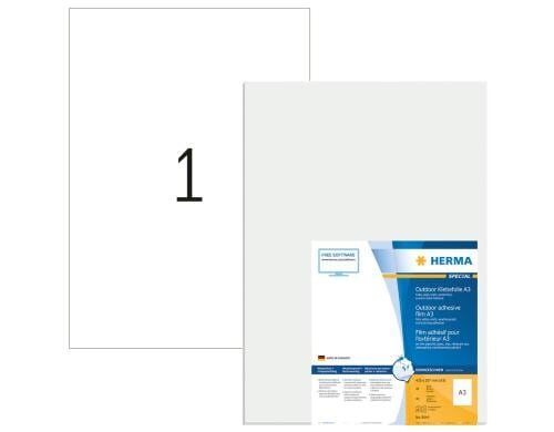 Herma Wetterf. Outdoor-Folienetiketten 9544 40 Etiketten, A3, 40 Blatt, 297 x 420 mm