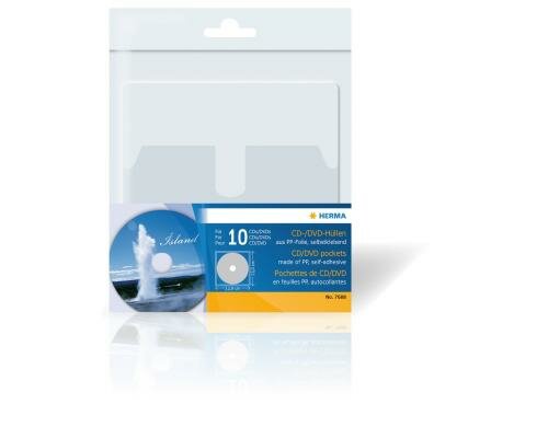 Herma CD/DVD Hüllen aus PP selbstkleb. 10 Stück