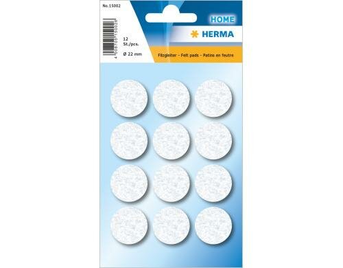 Herma Filzgleiter weiss 22 mm 12 Stück