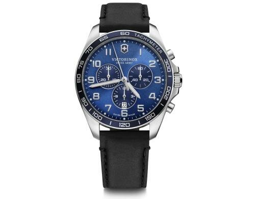 Victorinox Fieldforce Classic Chrono Ø42, blue D, blue B, black leather str