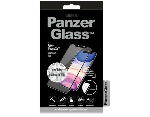 Panzerglass Displayschutz CamSlider CF für iPhone 11 Swarowski, black, CF