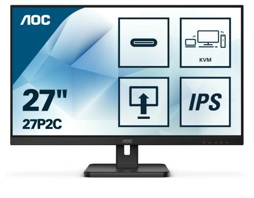 AOC 27 27P2C WLED, 1920x1080, IPS HDMI / USB-C / Displayport, Speakers, Pivot