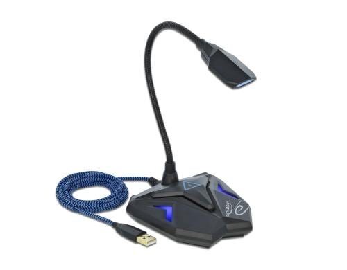 Delock USB Gaming Microphon, Tischständer 1.5m USB-Kabel, schwarz