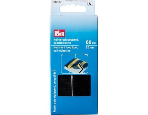 Prym Haftverschlussband, schwarz 20 mm, Karte 60 cm, selbstklebend