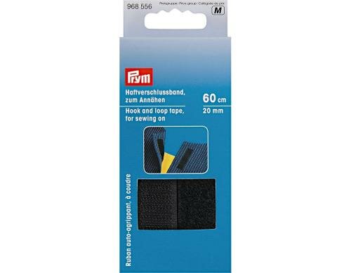 Prym Haftverschlussband, schwarz 20 mm, Karte 60 cm, zum Annähen