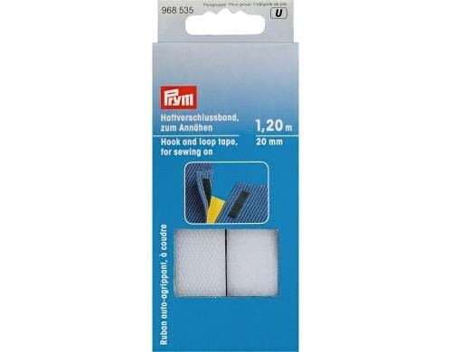 Prym Haftverschlussband, weiss 20 mm, Karte 1.2 m, zum Annähen