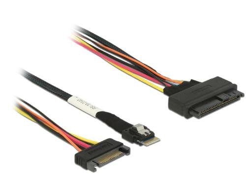 Delock SAS Kabel: SFF8654-SFF8639, 0.5m externes Kabel, HD Slim-SAS auf SAS