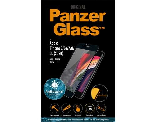 Panzerglass Displayschutz CamSlider, CF,AB für iPhone 6/6s/7/8/SE, Anti-bacterial, bla