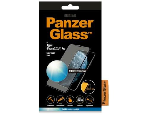 Panzerglass Displayschutz Case Friendly für iPhone X/Xs/11 Pro, Anti-Glare, black
