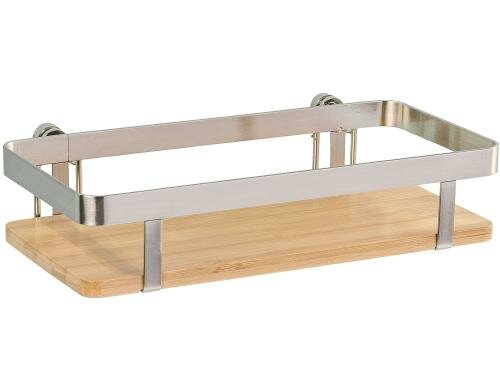 Wenko Universalregal Premium 25x12x5.5 Flachstahl/Bambusboden, inkl. Schra&Düb